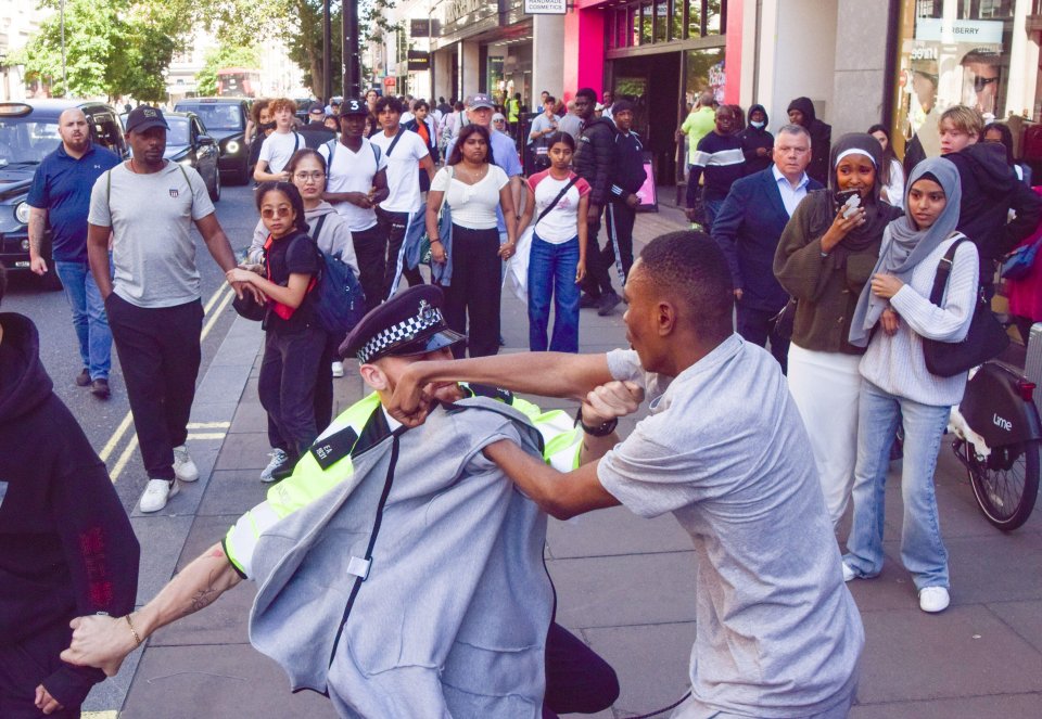 Scuffles broke out on Oxford Street last month