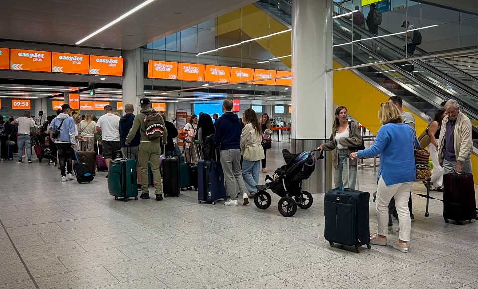 Around 58 flights were cancelled with easyJet affected the worst