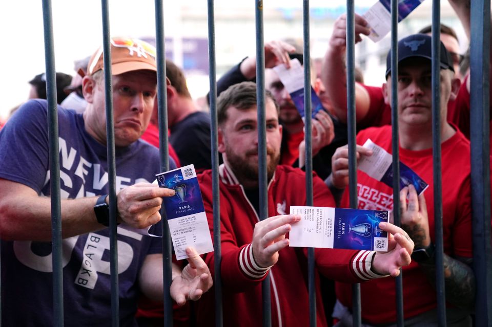 The incident has been compared to the problems involving Liverpool fans during the Champions League final last year