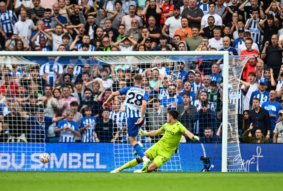 Ferguson scored all three in the thumping victory over Newcastle