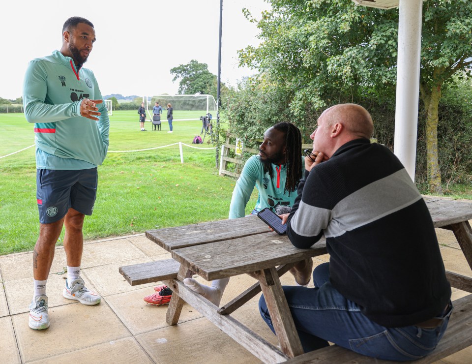 Forest Green striker, ex-Watford star and SunSport columnist Troy Deeney wanders over for some banter and chat with Dabo and our man Justin Allen