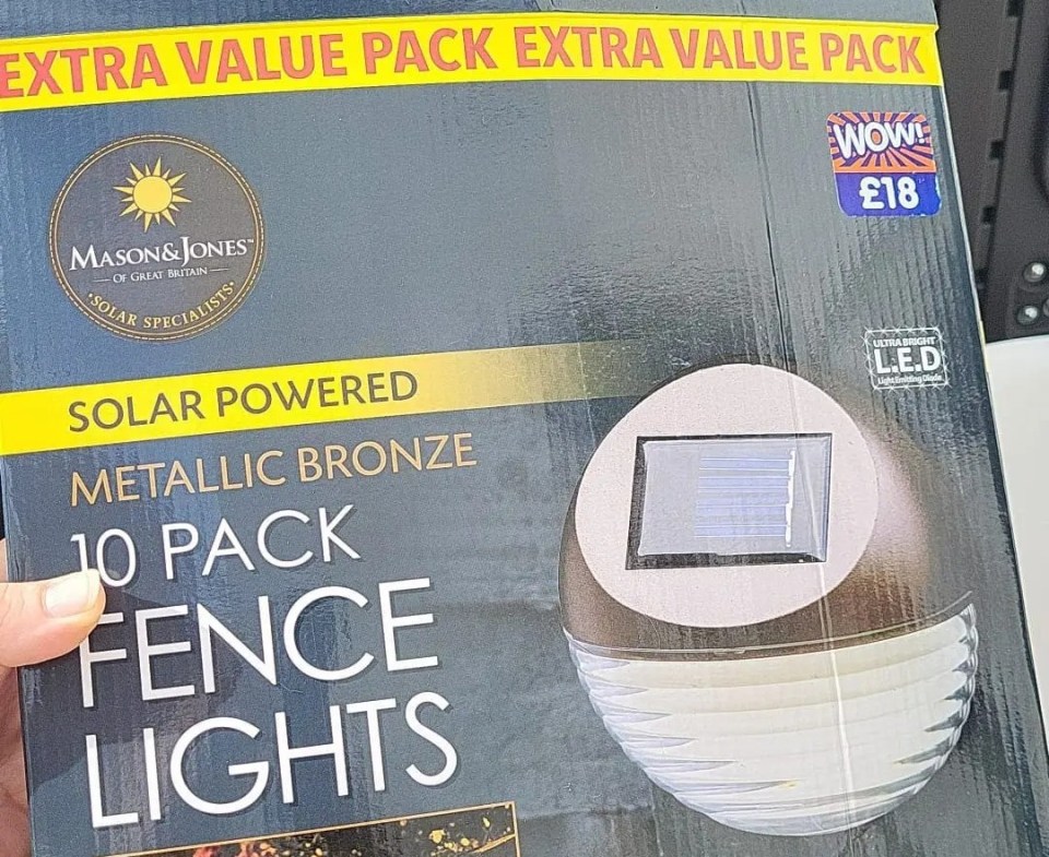 The solar-powered lights were priced at £18 but scanning at the tills for just £2