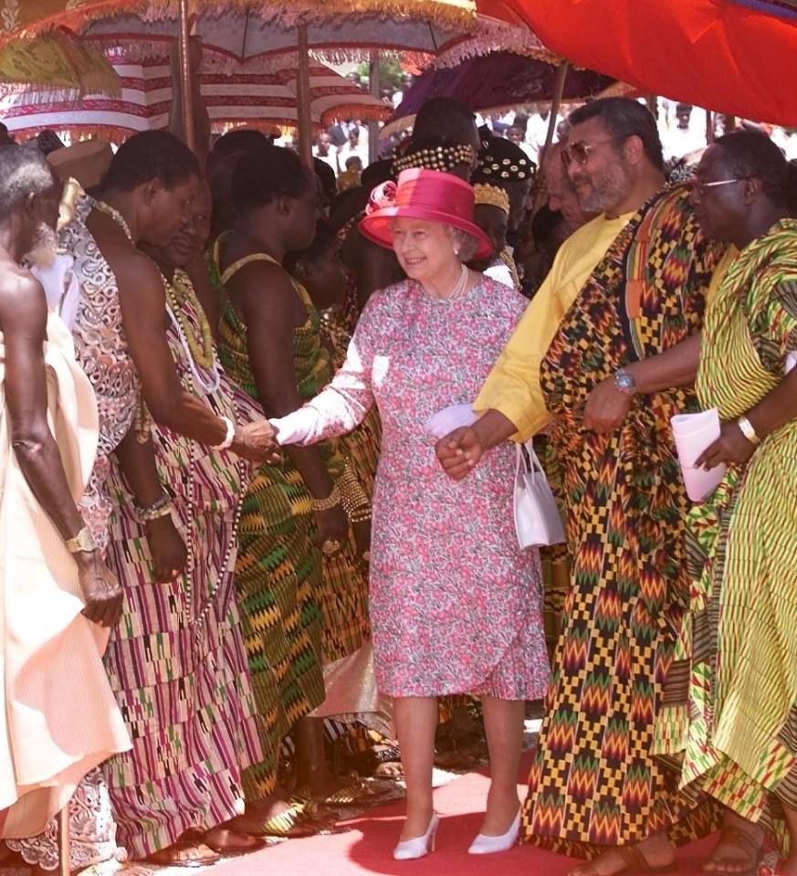 ACCRA, GHANA, 1999: Meeting tribal chiefs at court in West African state