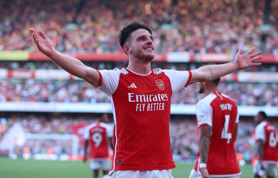 Declan Rice's late goal secured victory for The Gunners