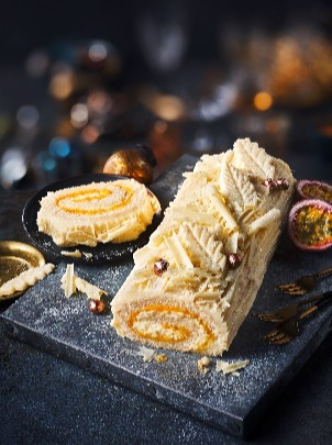 M&S' white chocolate yule log will be in stores from December 18