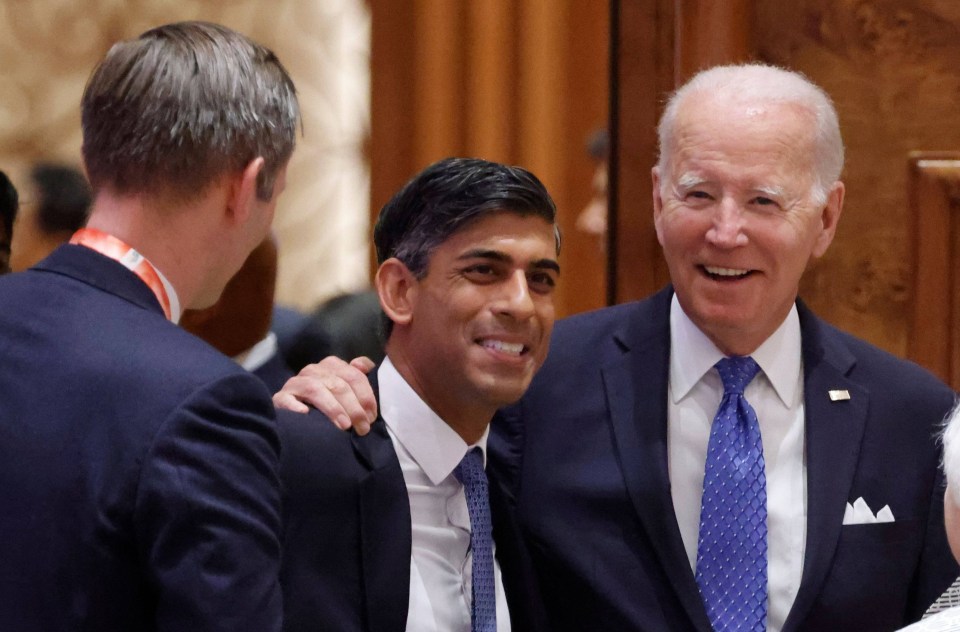 Joe Biden meets up with Rishi Sunak at the G20