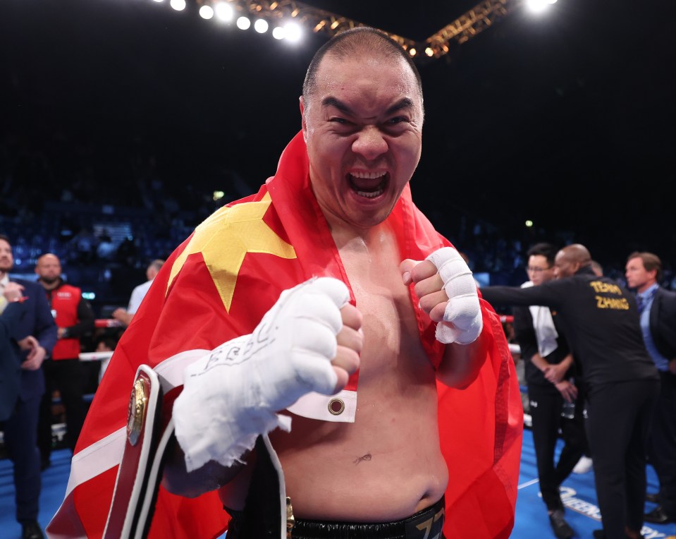 Zhilei Zhang after knocking out Joe Joyce