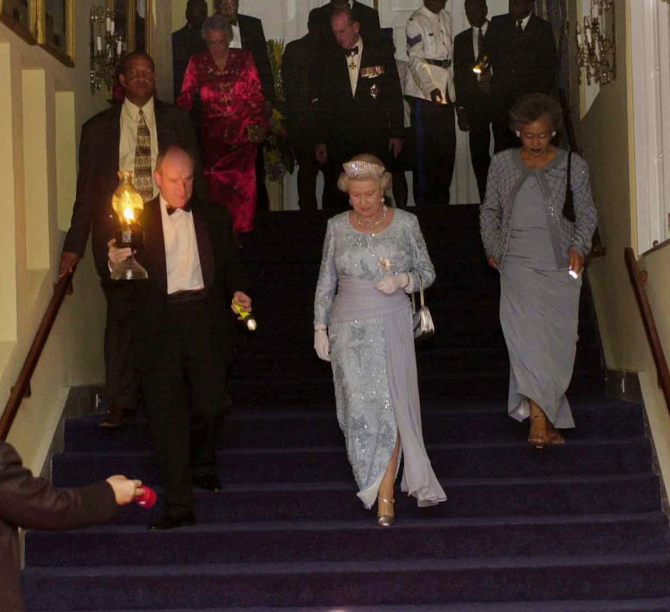 JAMAICA, 2002: State dinner in Kingston and at garden party in Montego Bay