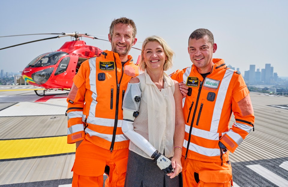 The heroic pair were reunited with Sarah at the ceremony