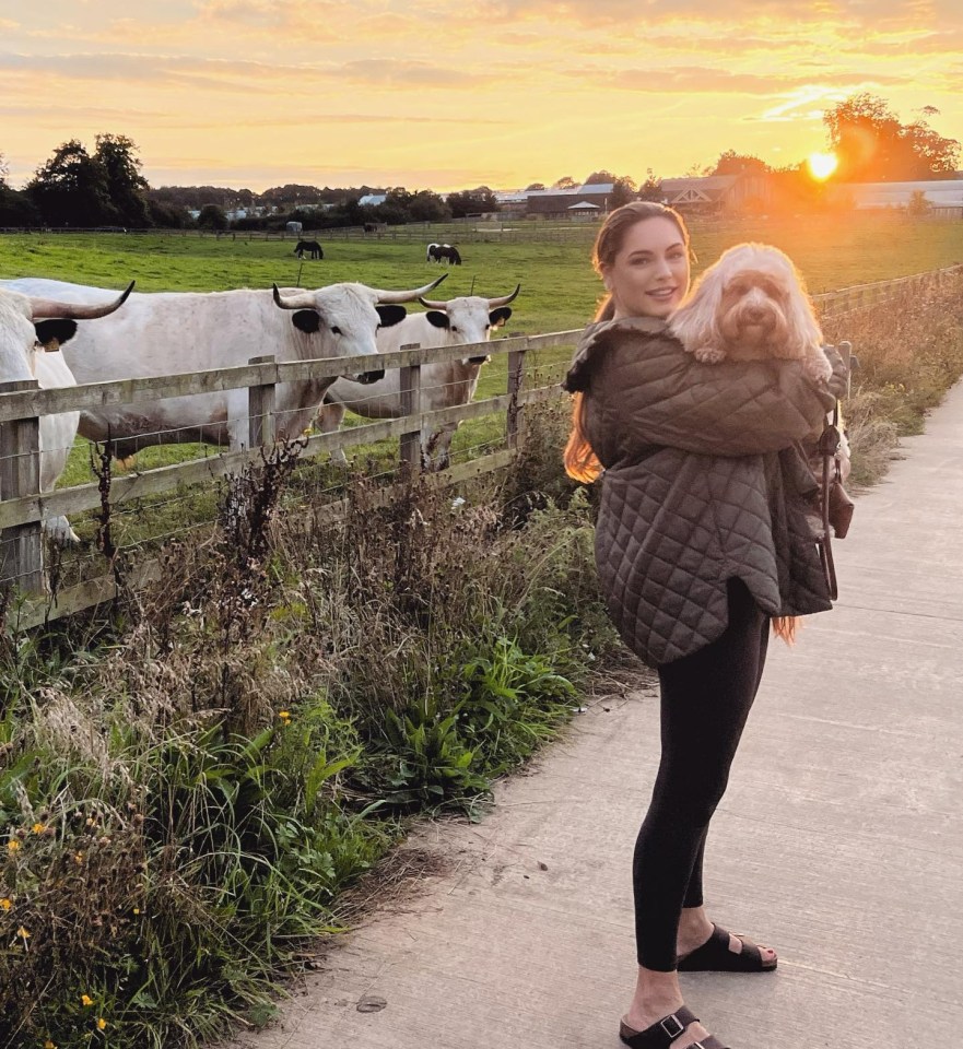 Kelly's adorable dog Teddy joined them on their trip