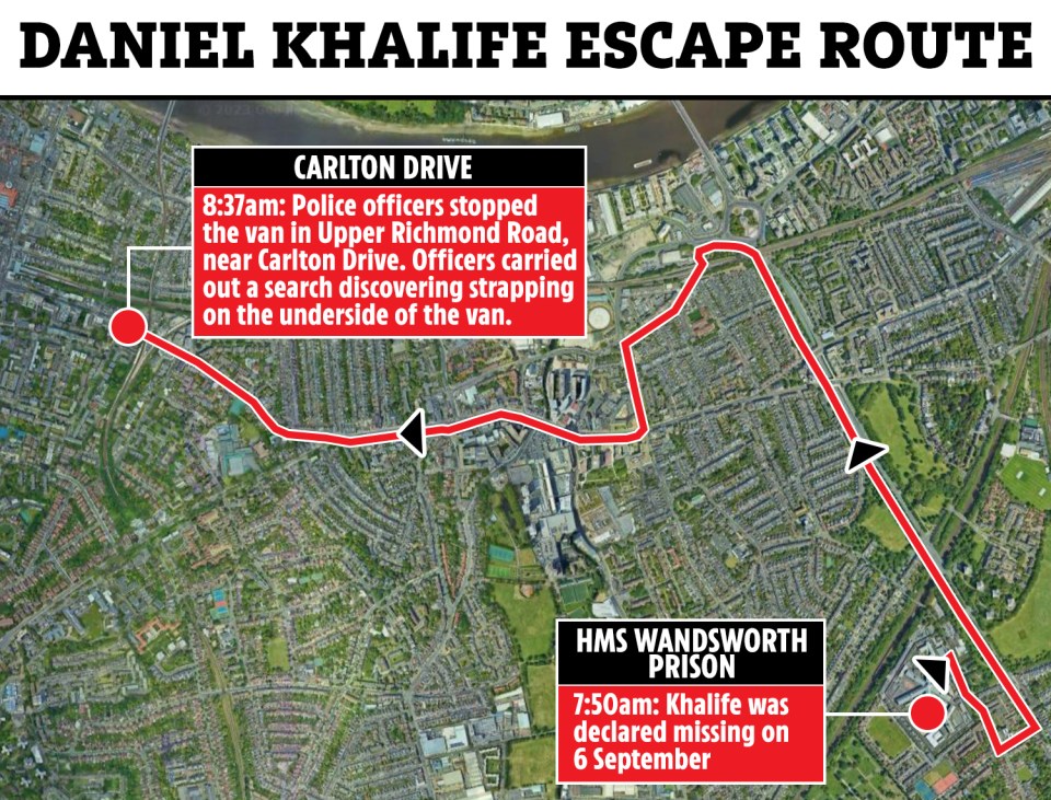 Khalife's suspected route across London