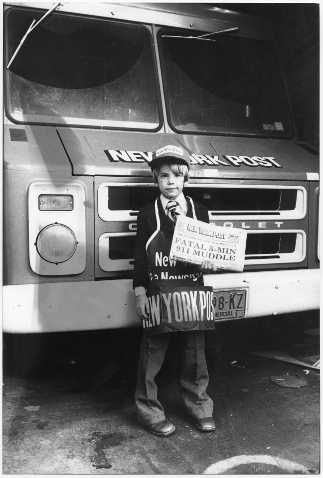 Rupert's son Lachlan Murdoch with the New York Post as a child