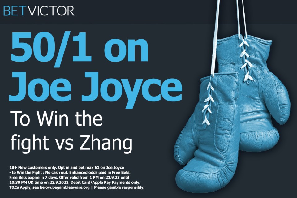 Get Joe Joyce to beat Zhilei Zhang at HUGE 50/1 with BetVictor