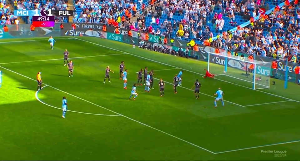 Leno could not get his hand to the ball as it flew into the back of the net