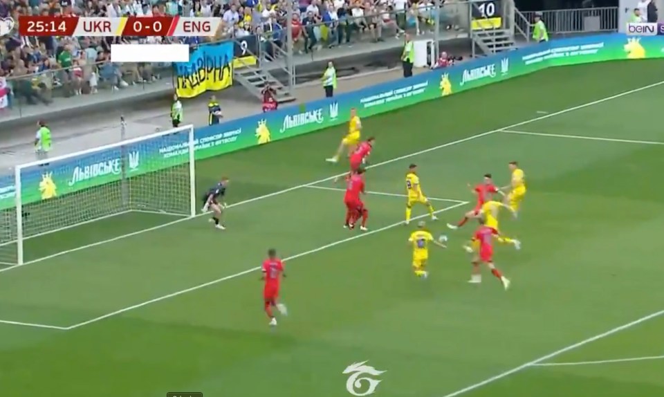 Harry Maguire appeared to pick up Marc Guehi in the box before Ukraine’s goal