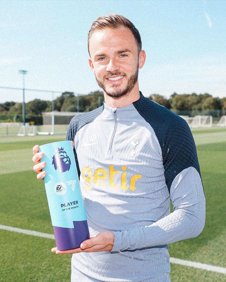 James Maddison won the Player of the Month award