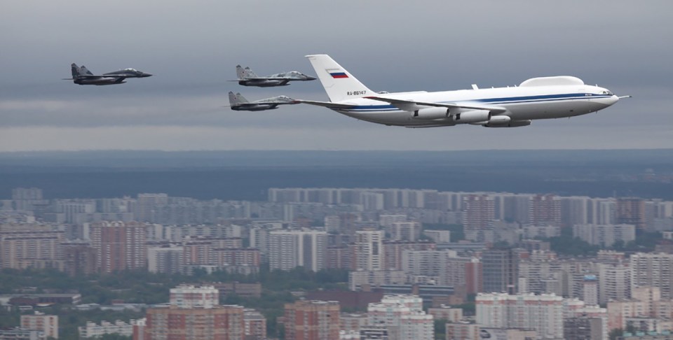 Putin's 'Flying Kremlin' Il-80 war command jet is based at the high-security base