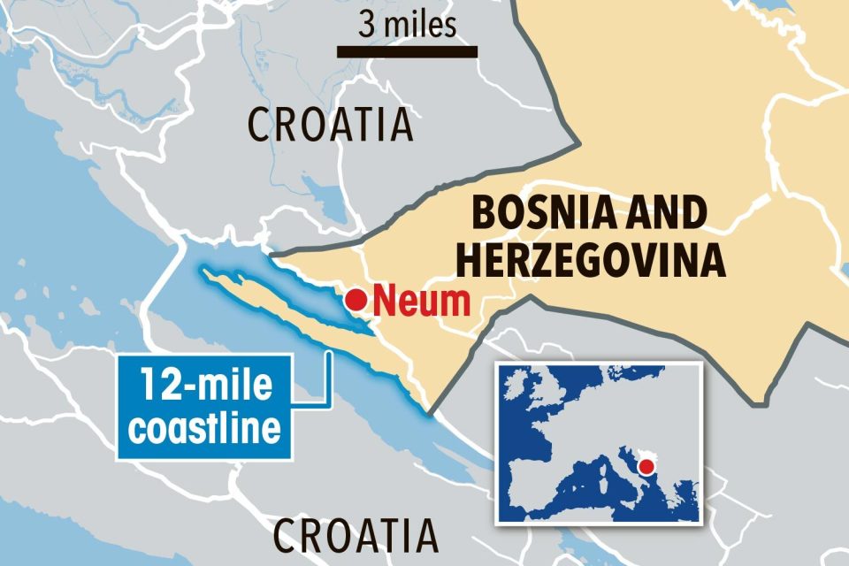 Bosnia and Herzegovina has the smallest coast in the world