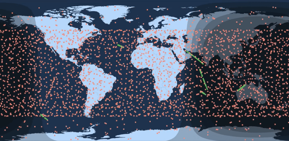 All Starlink satellites currently orbiting Earth