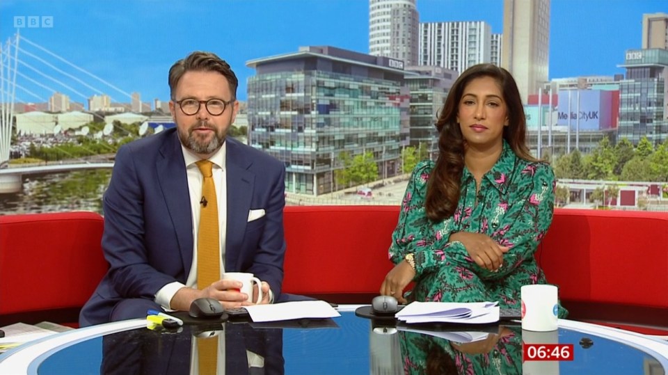 Jon Kay took to the airwaves to present BBC Breakfast as usual but without his usual co-star