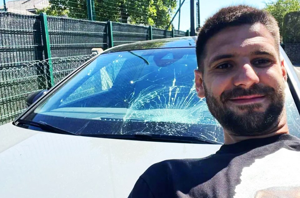 Mitrovic took a selfie after smashing Cairney's window last year