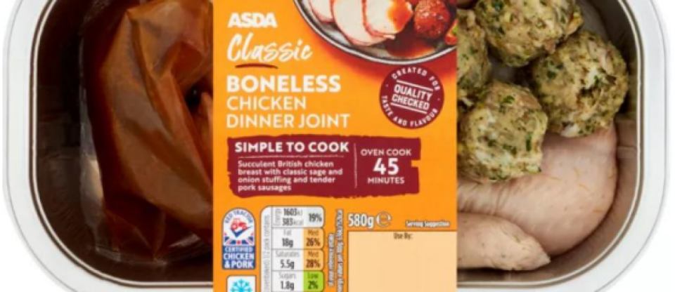 ASDA has recalled its Classic Boneless Chicken Dinner Joint over fears it contains wheat, which is not listed on the label