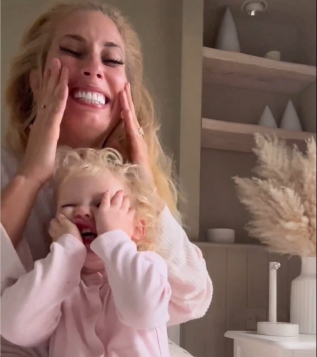 Stacey and Belle laughed and played together in the video