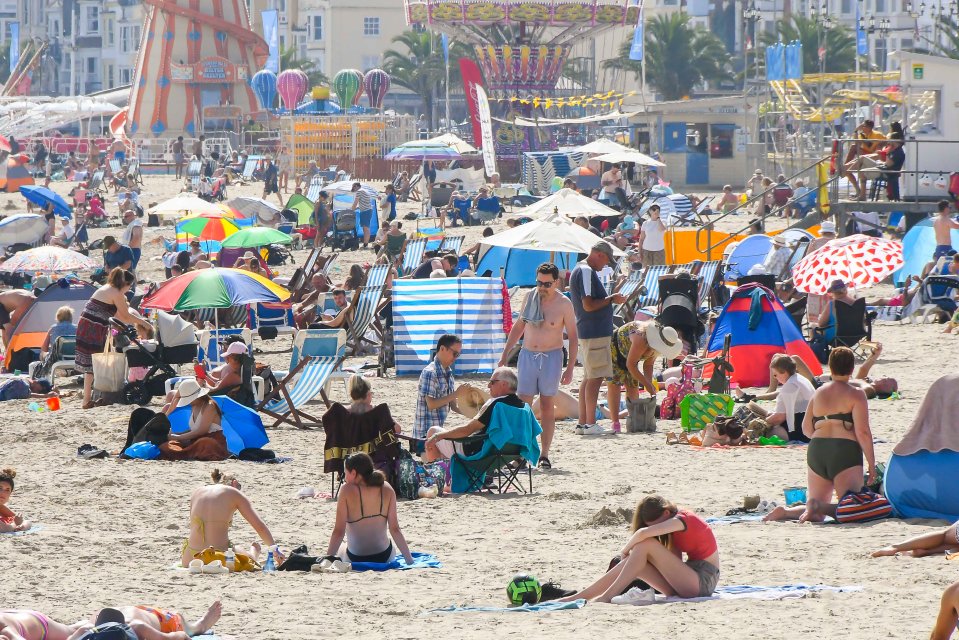 Hundreds of people flocked to the shore in Dorset today