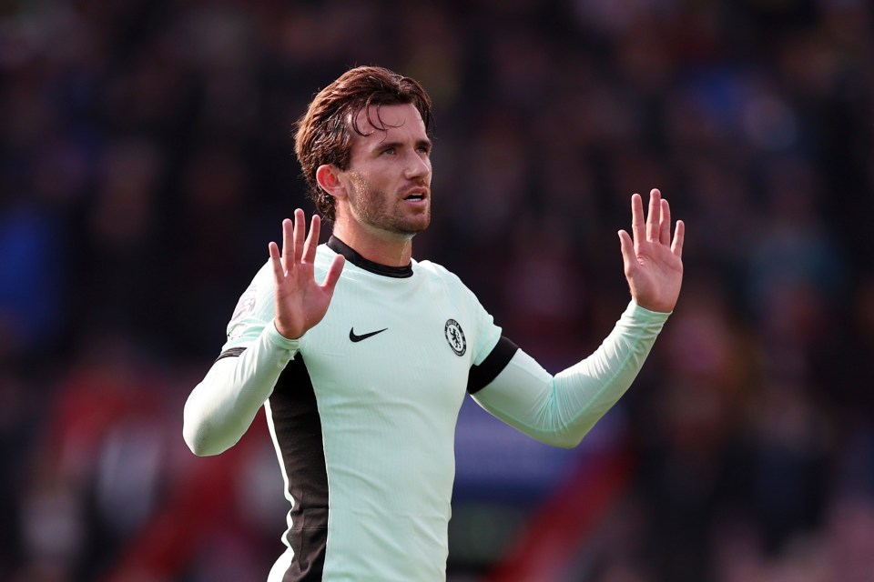 Ben Chilwell acknowledges the fans after the draw at Bournemouth