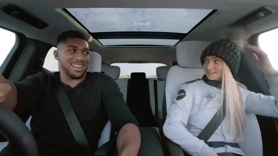 Jessica took part in a test drive for the new Range Rover Sport with Anthony Joshua last year