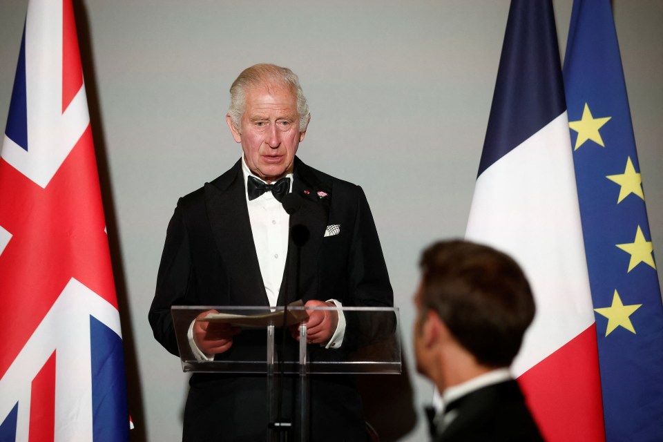 Charles delivered his speech in English and French