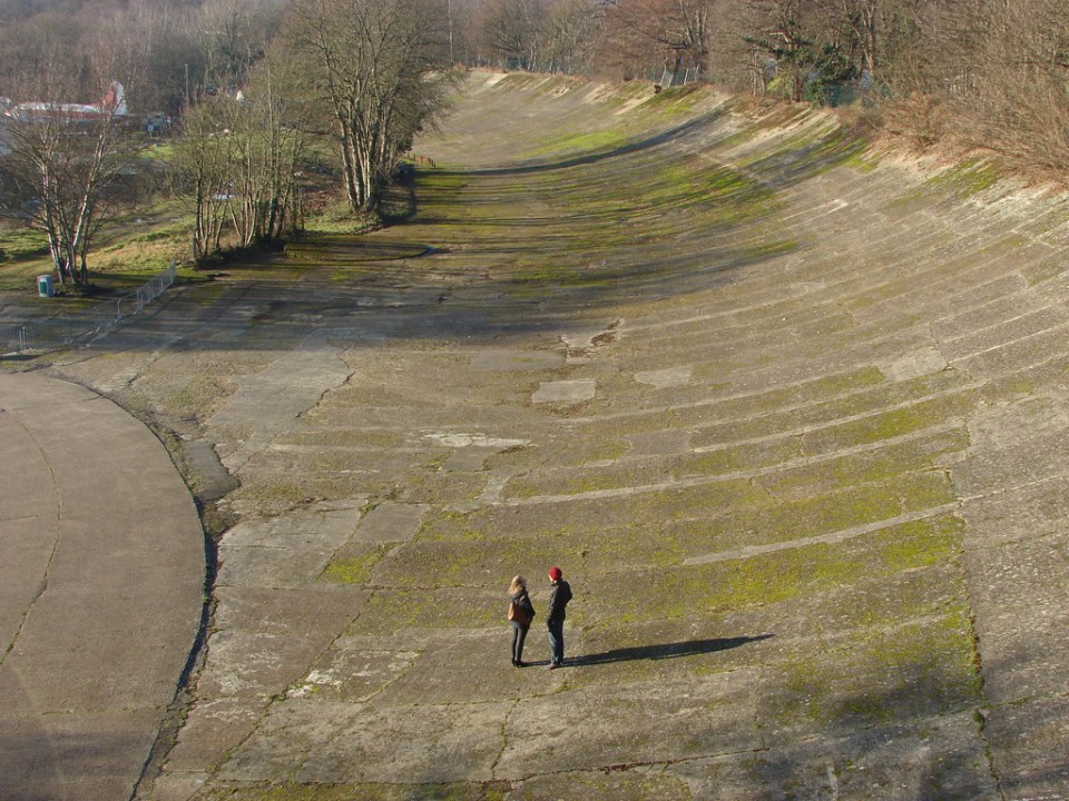 Bits of the straight and banking can be seen