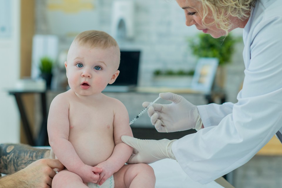 Parents are advised to get babies and toddlers up to date on vaccines (stock image)