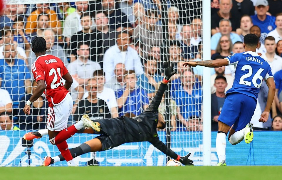 Anthony Elanga slotted past Robert Sanchez to give Nottingham Forest a shock lead