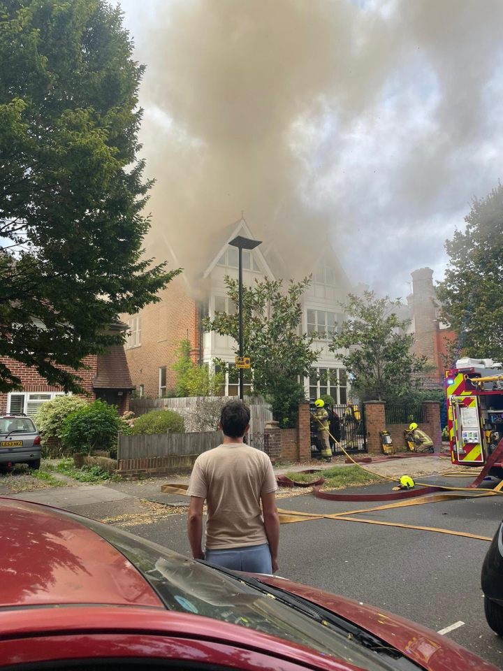 Smoke could be seen billowing from the Chiswick home