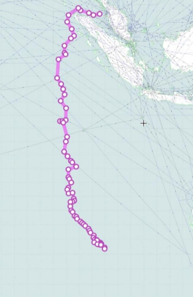 The new suggested flight path reveals the mysterious zig-zag pattern