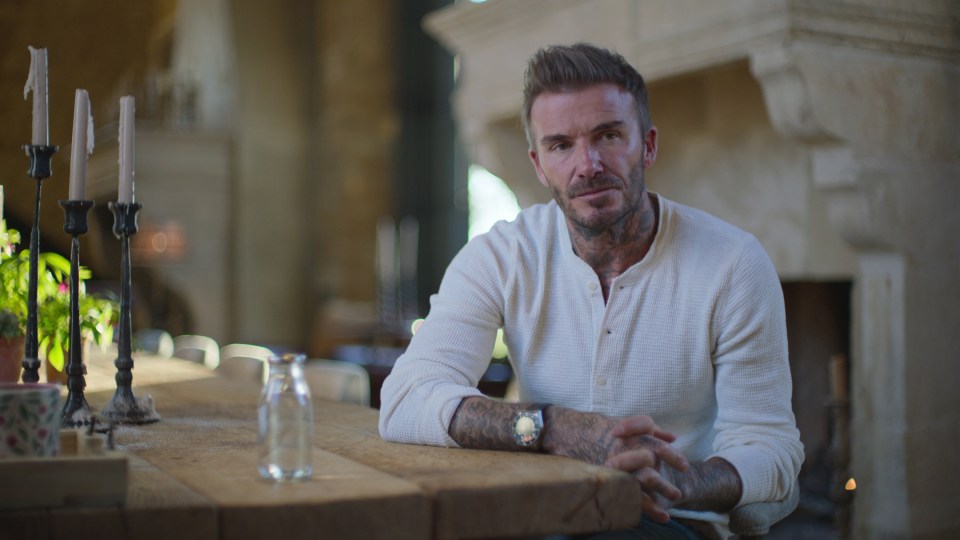 David Beckham is filmed frantically tidying his house late at night after his family have gone to bed in a new Netflix doc