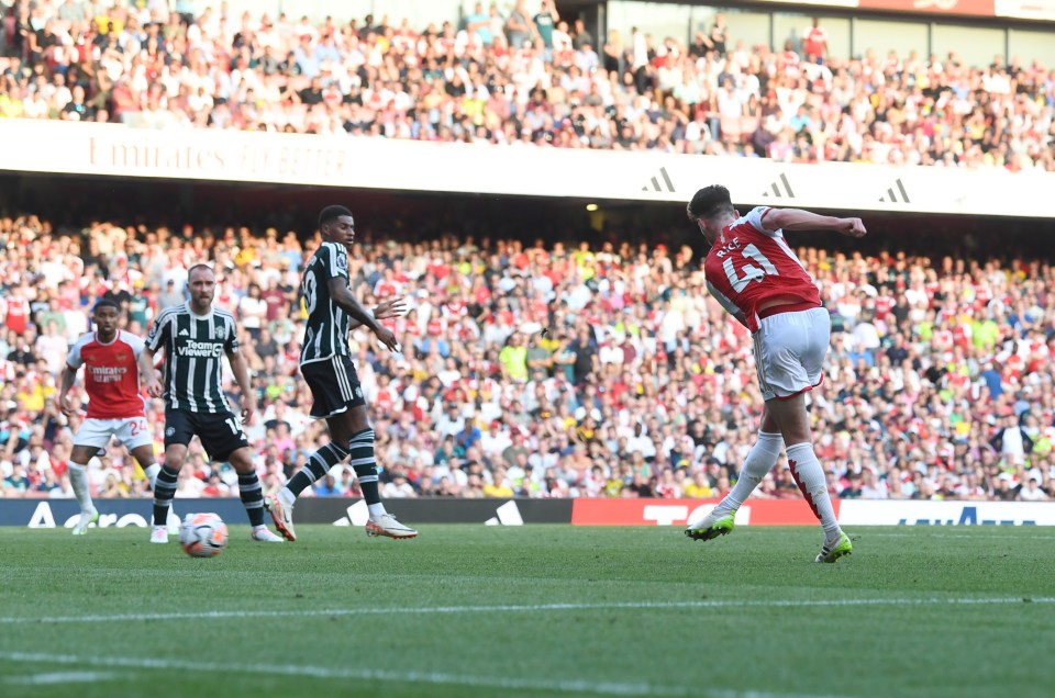 Declan Rice's winning goal deflected off Evans