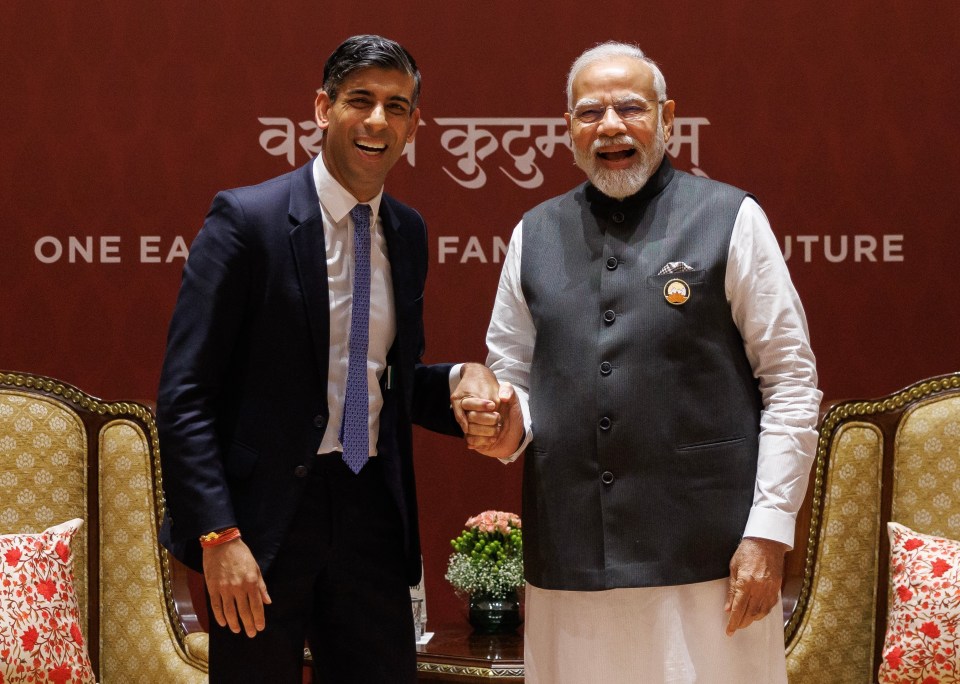 Rishi Sunak and Narendra Modi during the G20 Leaders’ Summit in New Delhi