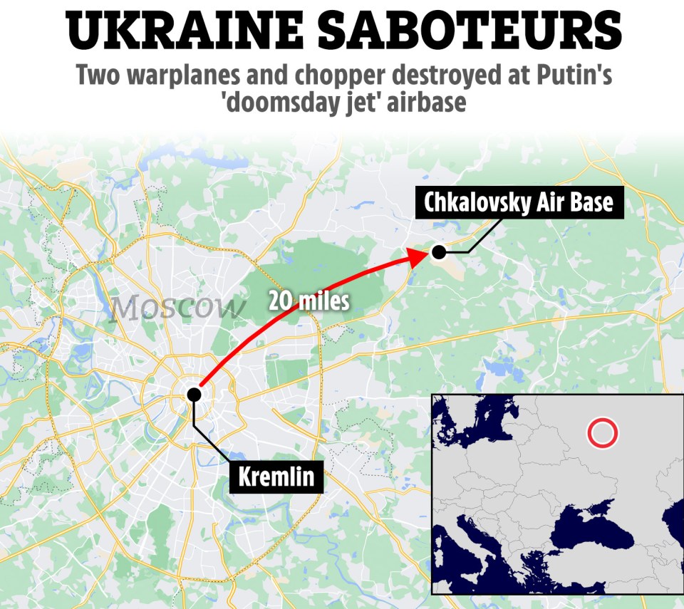 The Chkalovsky Air Base is located just 20 miles from the Kremlin in Moscow