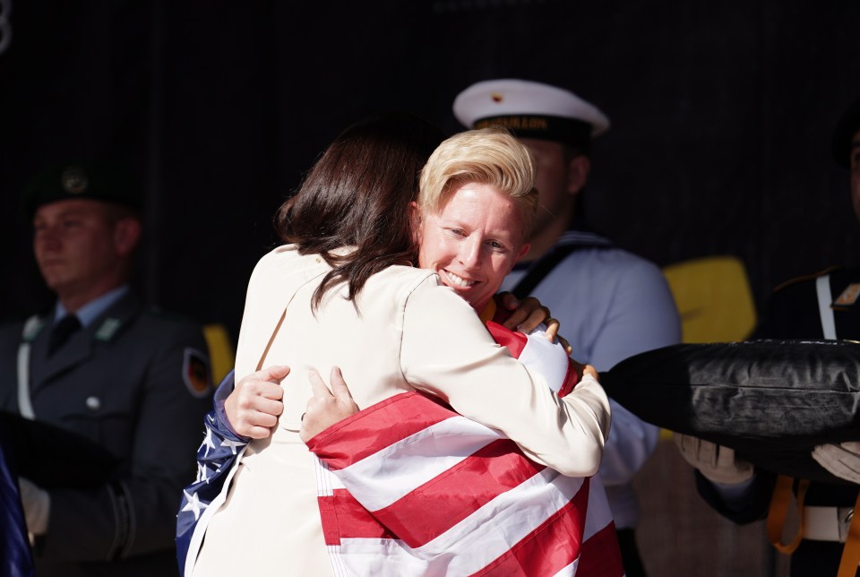 Meghan lovingly hugged those who took part