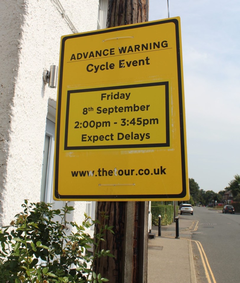 This was the only sign we spotted telling locals a 'cycle event' was coming through their village