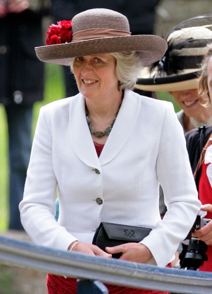  Lady Jane Fellowes pictured at the wedding of her nice Emily McCorquodale and James Hutt in 2012