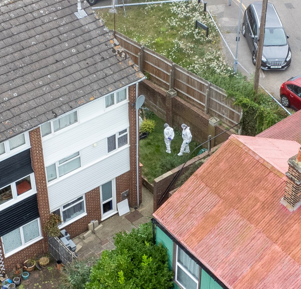 Forensic officers at the family home in Chelmsford