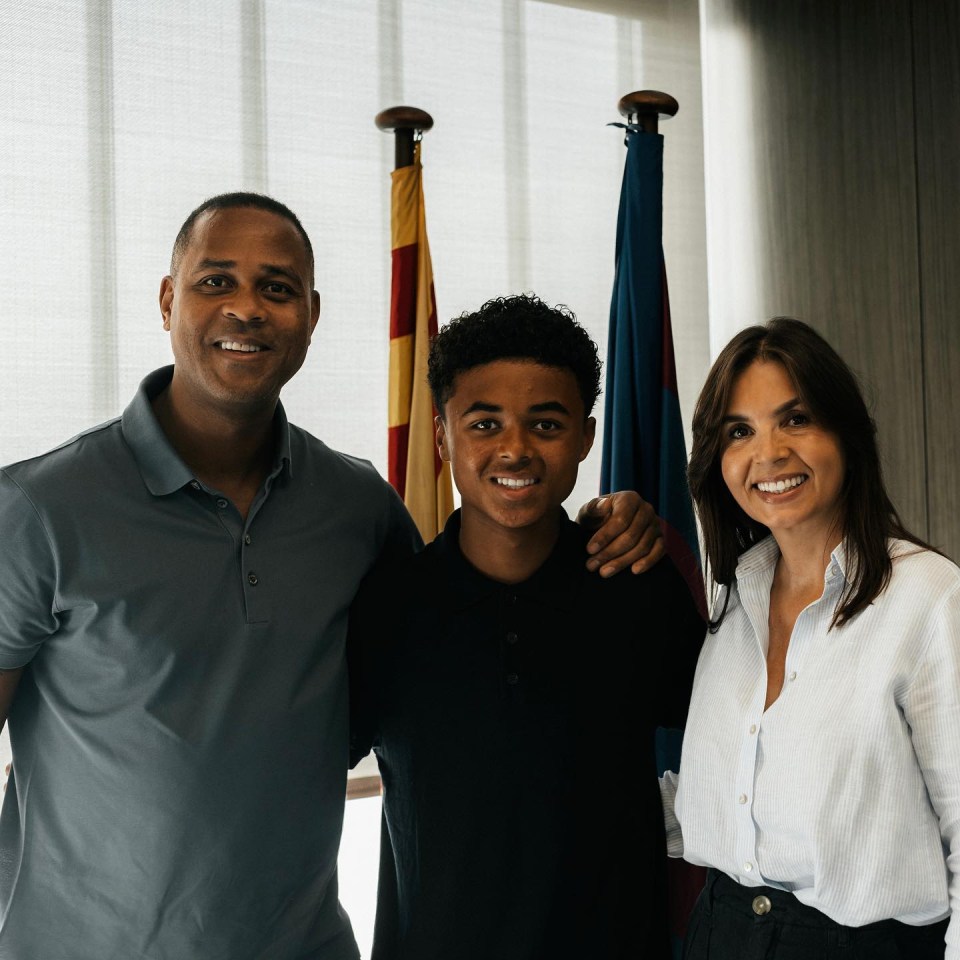 Patrick Kluivert joined his youngest son as he penned the deal