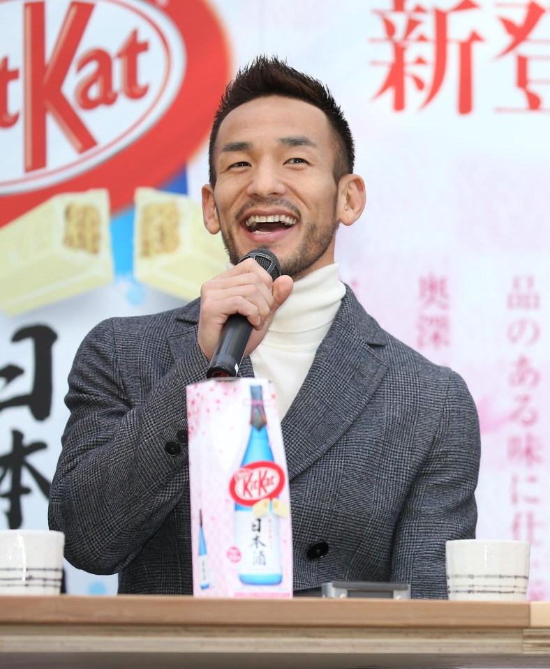 One of Nakata's sake sponsorships saw him create a sake-flavoured Kik-Kat