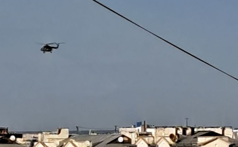 A military helicopter was spotted heading towards an army hospital in Sevastopol