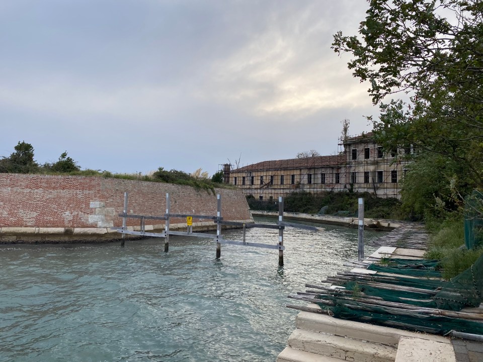 The island is divided into two separate parts by a small canal