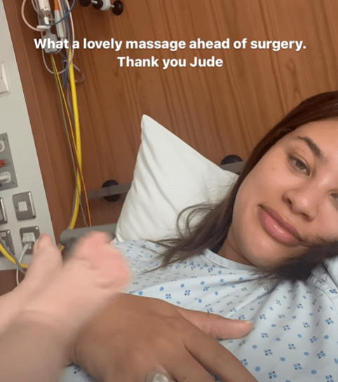 Montana Brown shared a picture from her hospital bed