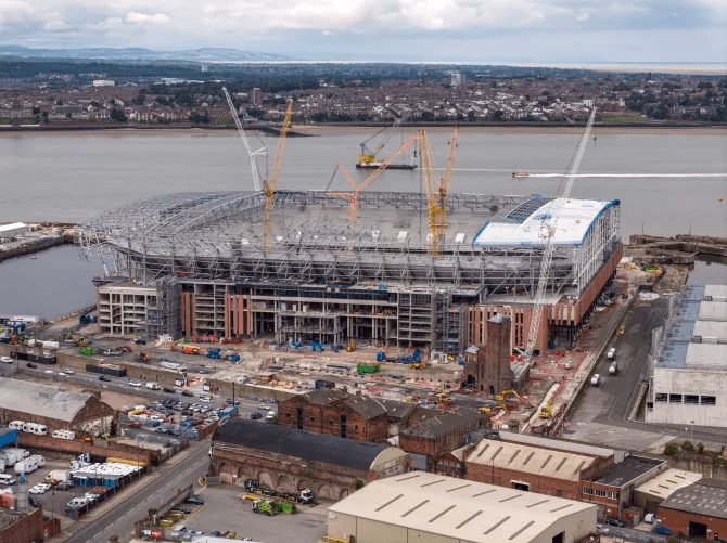 Everton's new ground is currently being built